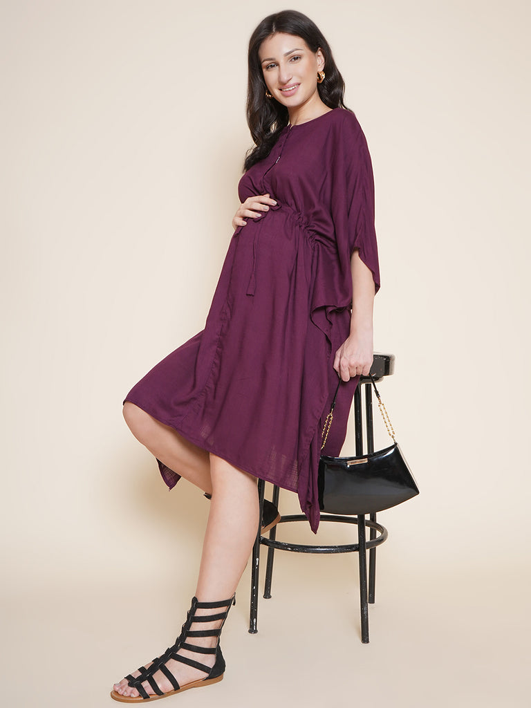 Purple Maternity and Nursing Kaftan For Mom-to-be