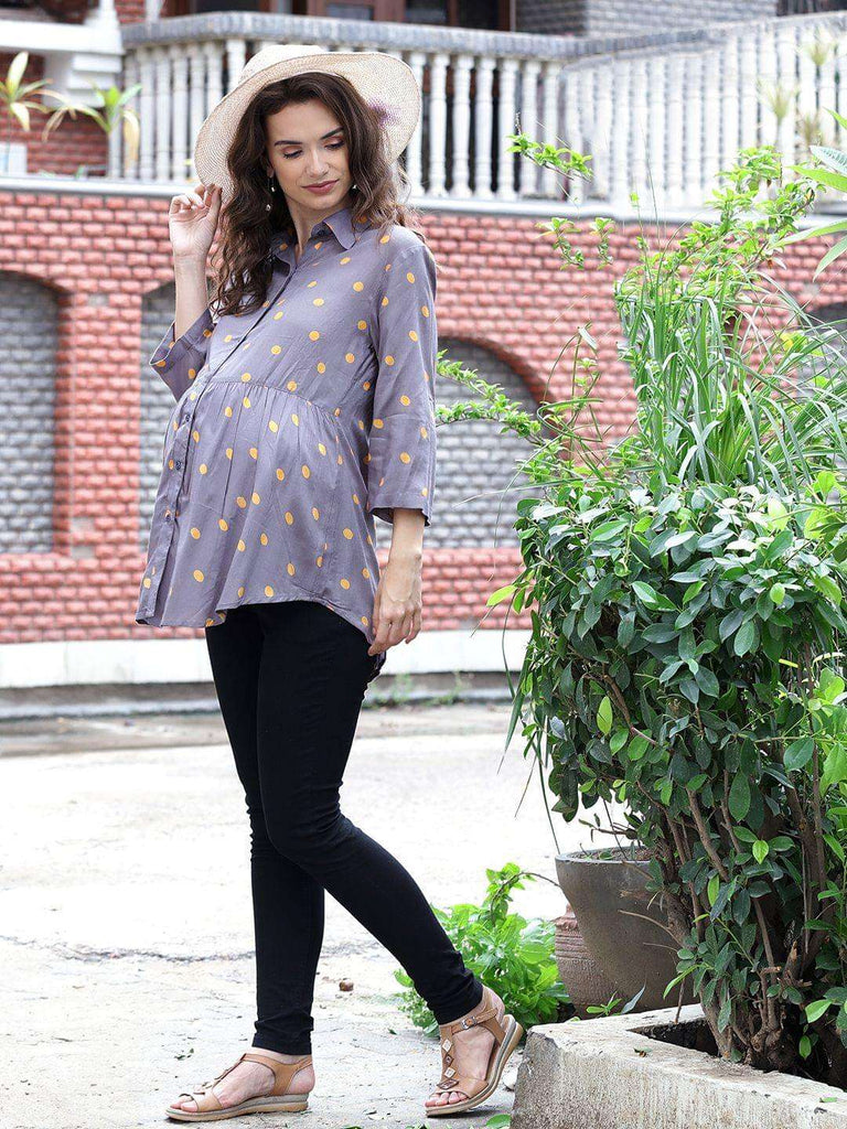  Grey Maternity and Pregnancy Top