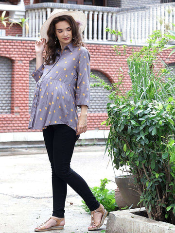  Grey Maternity and Pregnancy Top