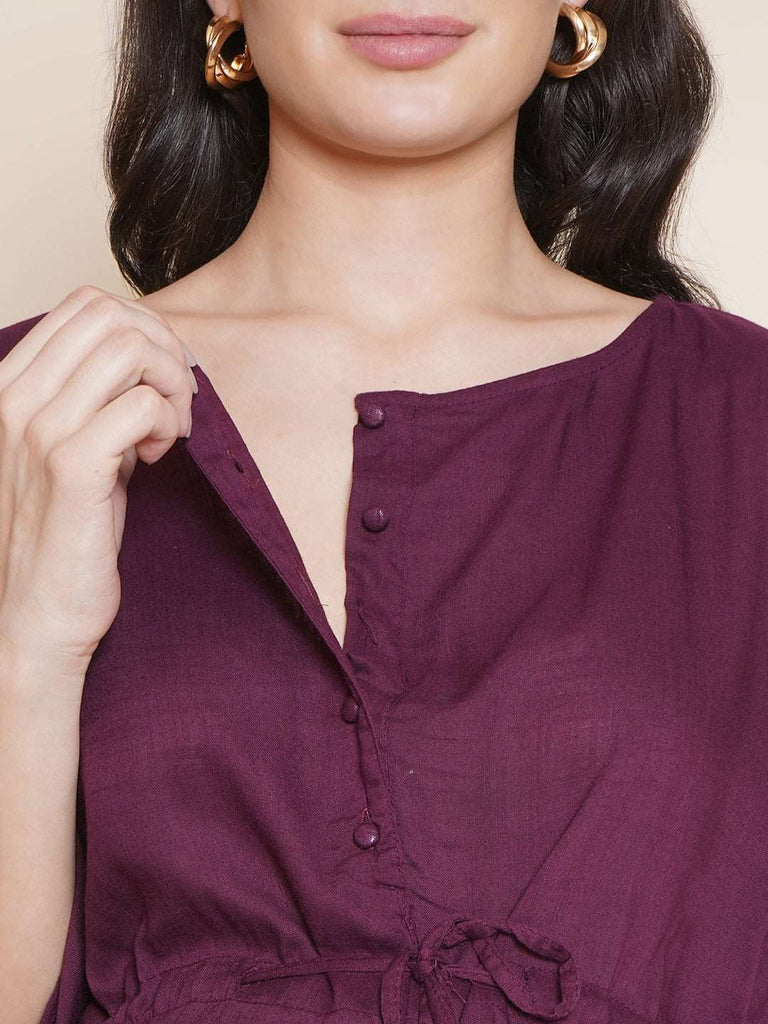 Purple Maternity Kaftan Set 