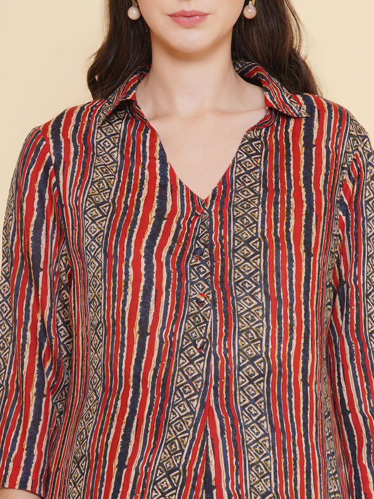 Red Maternity and Feeding Kurta