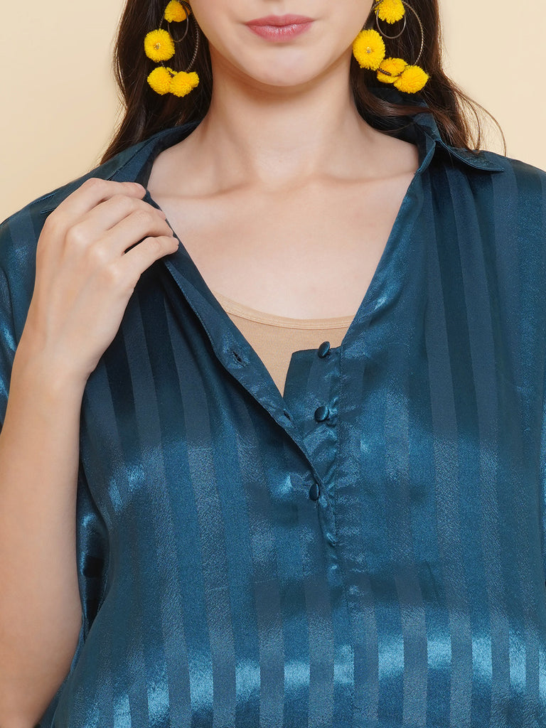 Blue Maternity & Nursing Kaftaan Dress