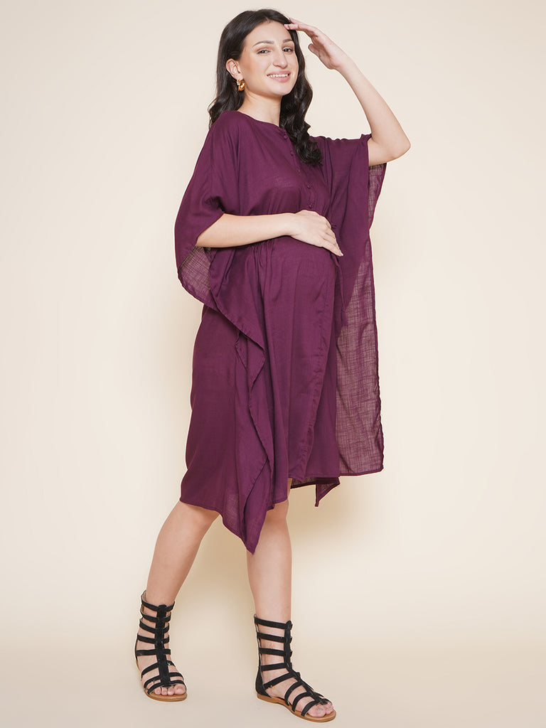 Purple Maternity and Nursing Kaftan For Mom-to-be