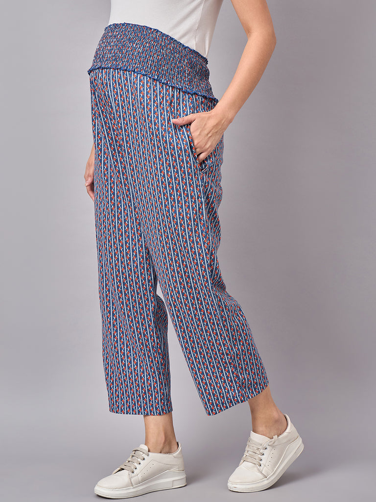 Multi Color Printed Maternity Pants- Side 2