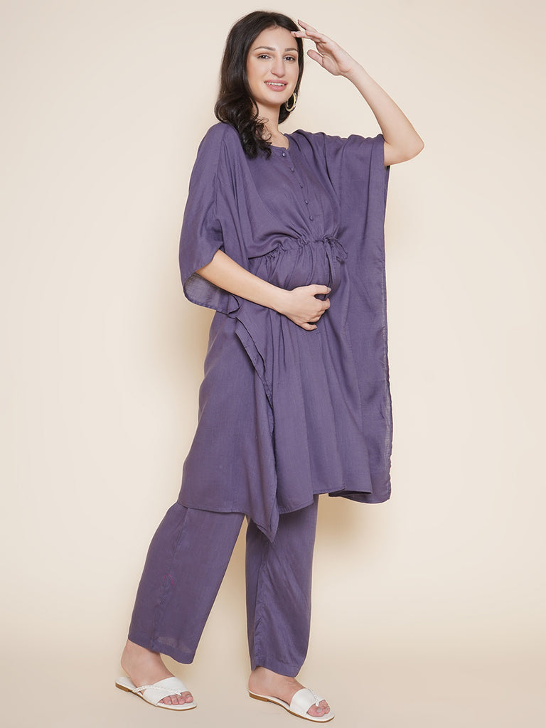 Grey Maternity Kaftan Set