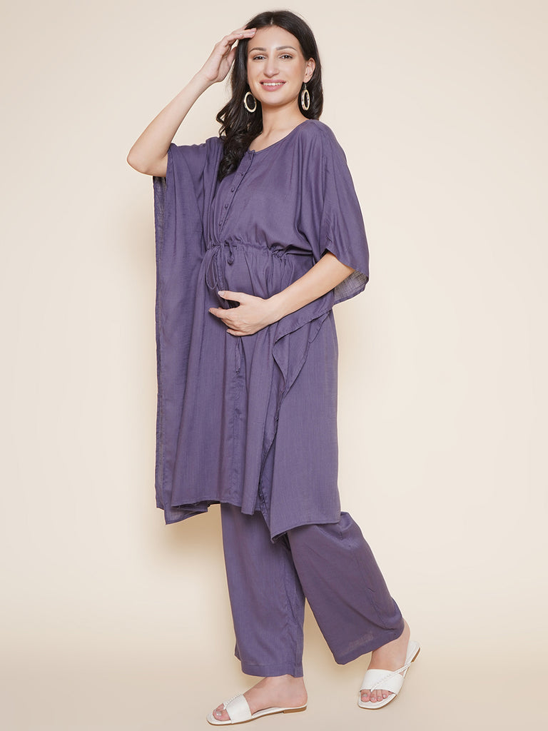 Grey Maternity Kaftan Set