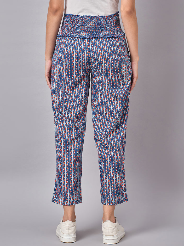 Multi Color Printed Maternity Pants- Back