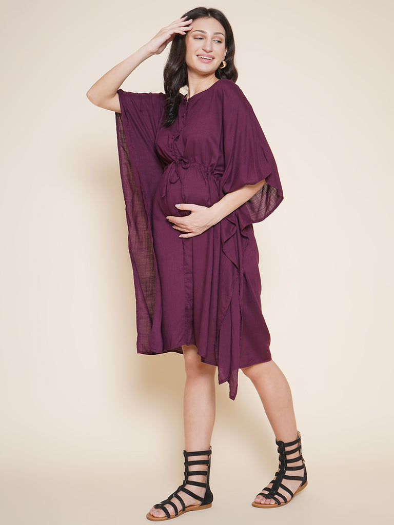 Purple Maternity and Nursing Kaftan For Mom-to-be