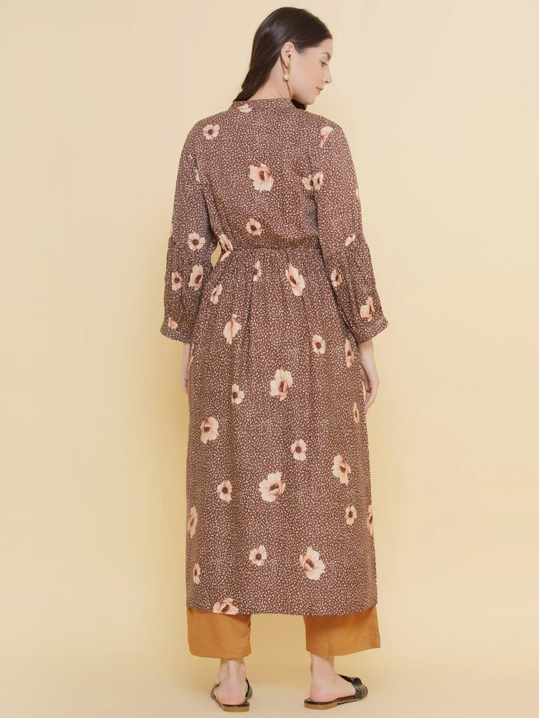 Brown Maternity and Nursing Kurta