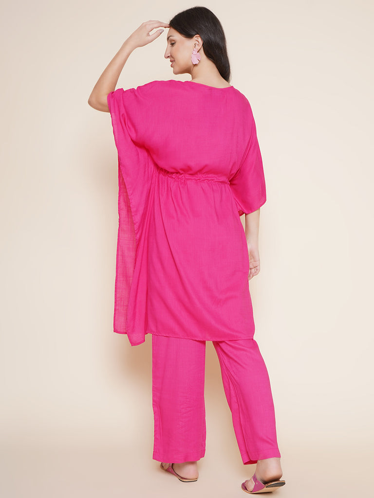 Pink Maternity Kaftan Set 