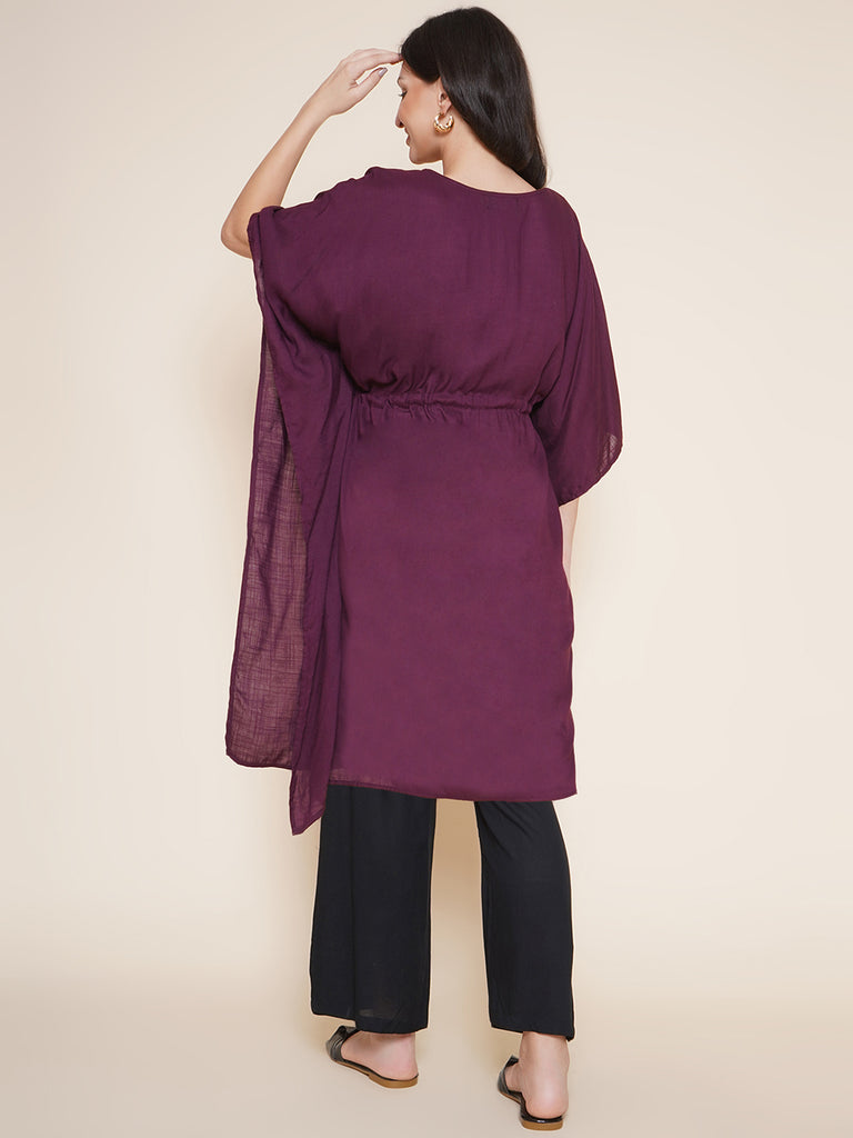 Purple Maternity Kaftan Set 