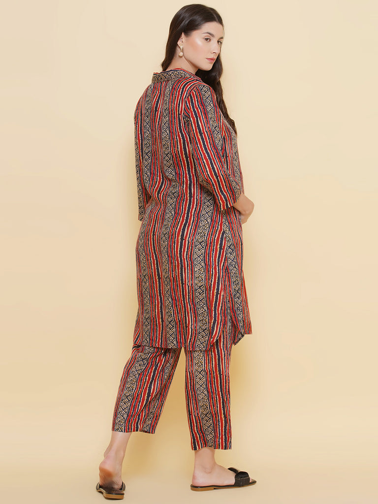 Red Maternity and Feeding Kurta