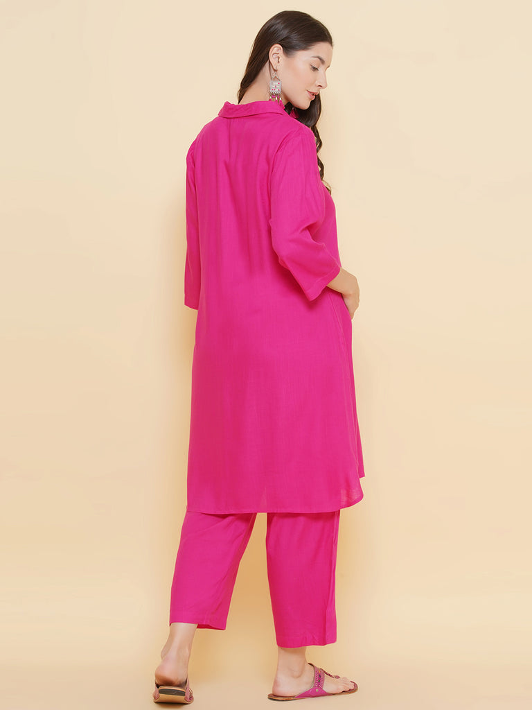 Pink Maternity and Nursing Kurta