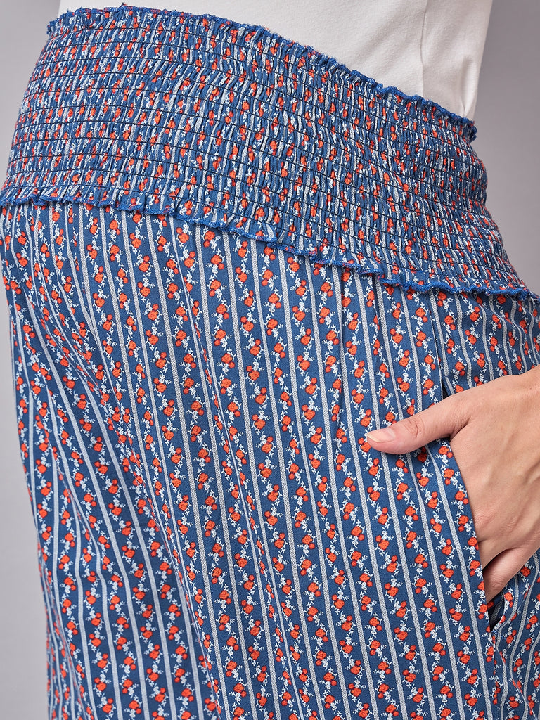 Multi Color Printed Maternity Pants- close up