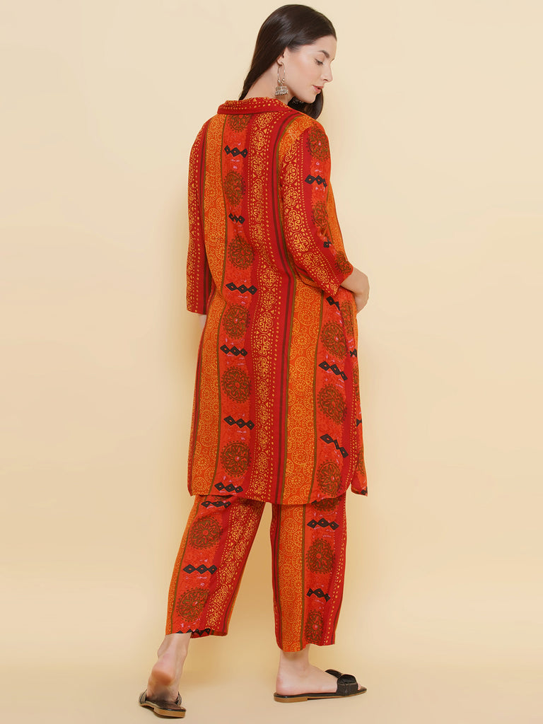 Orange Maternity and Nursing Kurta