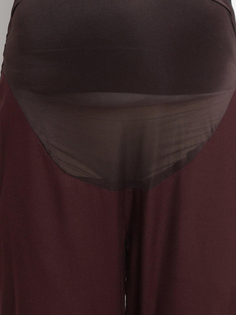 Brown Maternity High waisted Pants and Nursing Loungewear