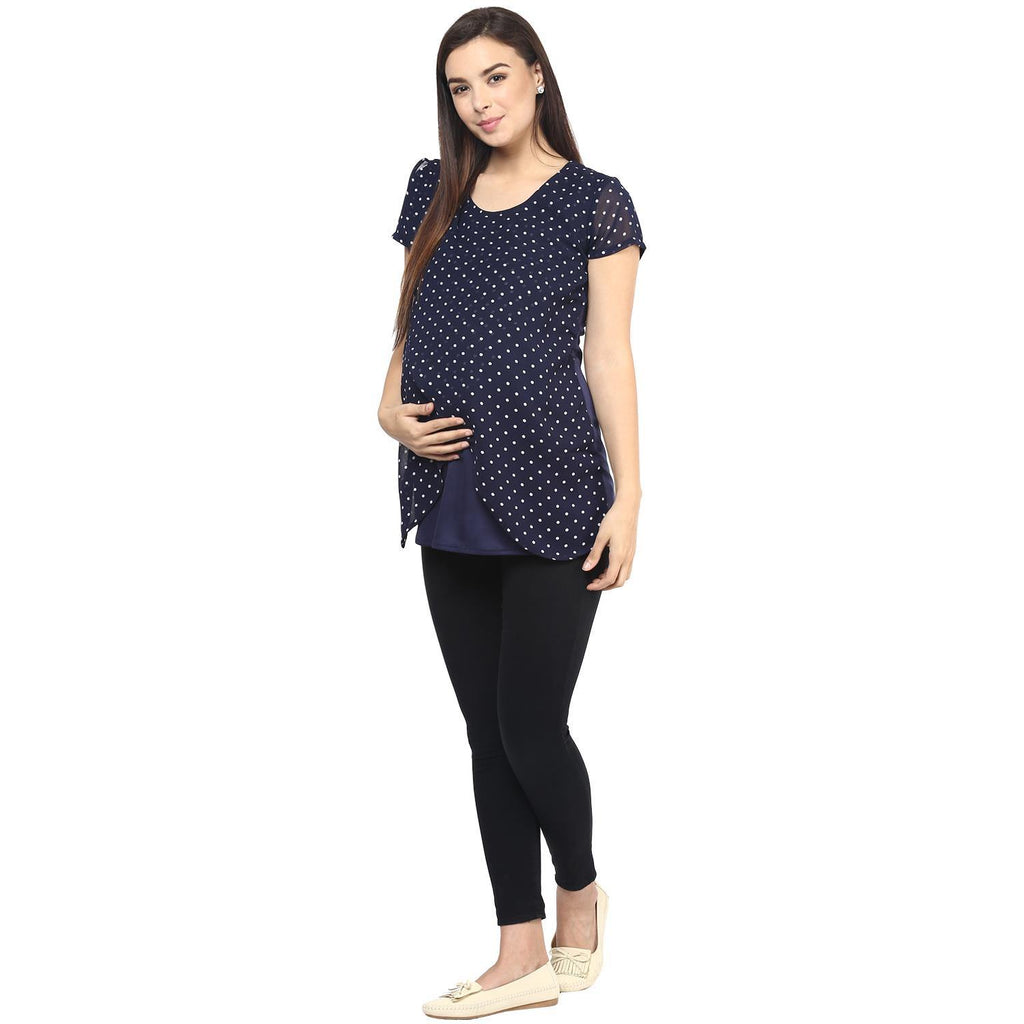 Blue Maternity and Pregnancy Top