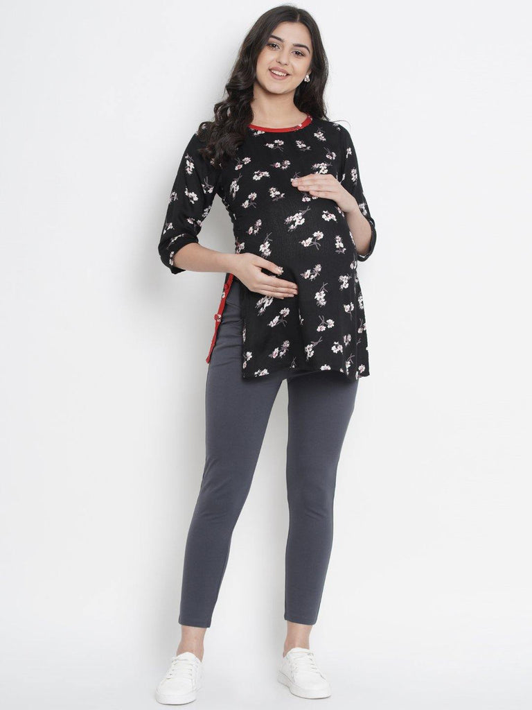 Black Maternity and Pregnancy Top