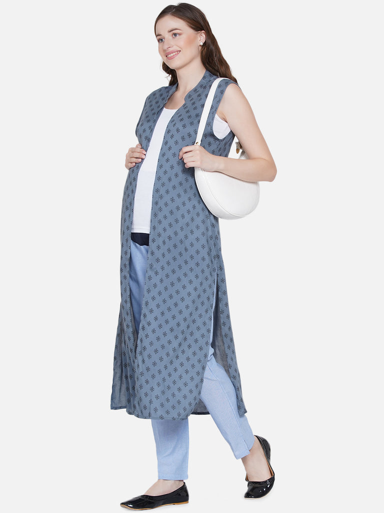 mine4nine womens blue rayon maternity trousers