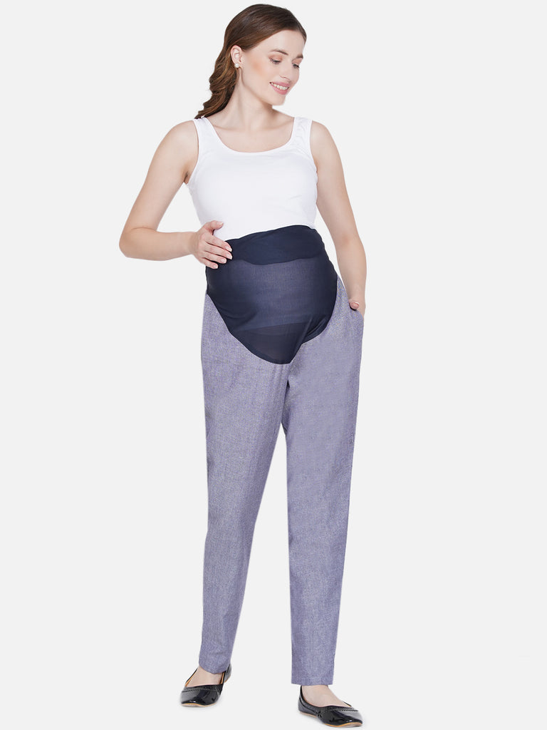 mine4nine womens gray rayon maternity trousers
