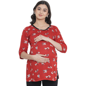 Red Maternity and Pregnancy Top