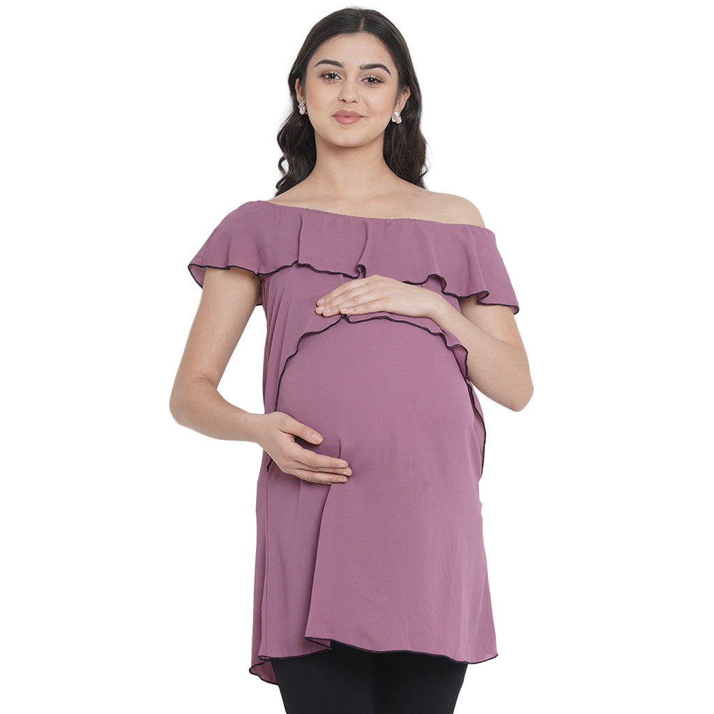 Purple Maternity and Feeding Top