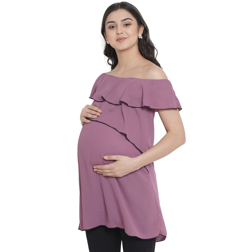 Purple Maternity and Feeding Top